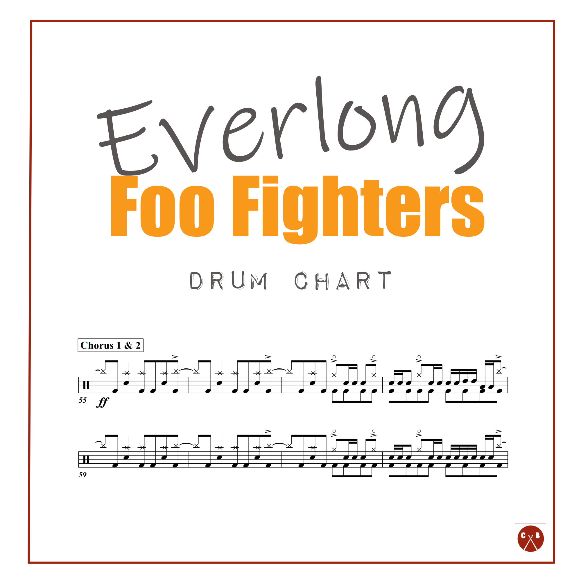 Everlong Foo Fighters Drum Chart — Cypress Bartlett