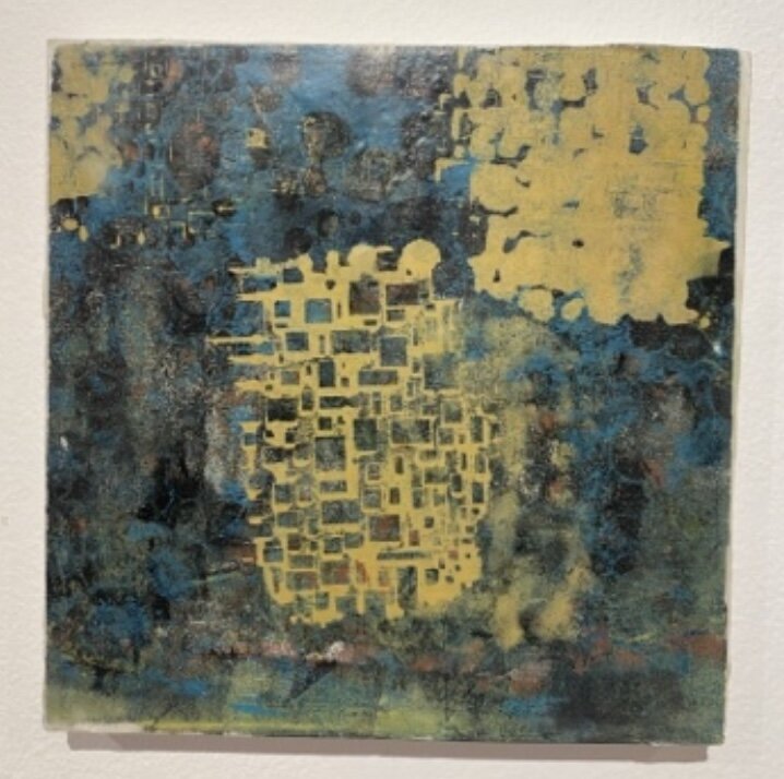 Taira Davis, untitled, high flow acrylic monoprint, 2021, 8"x8"