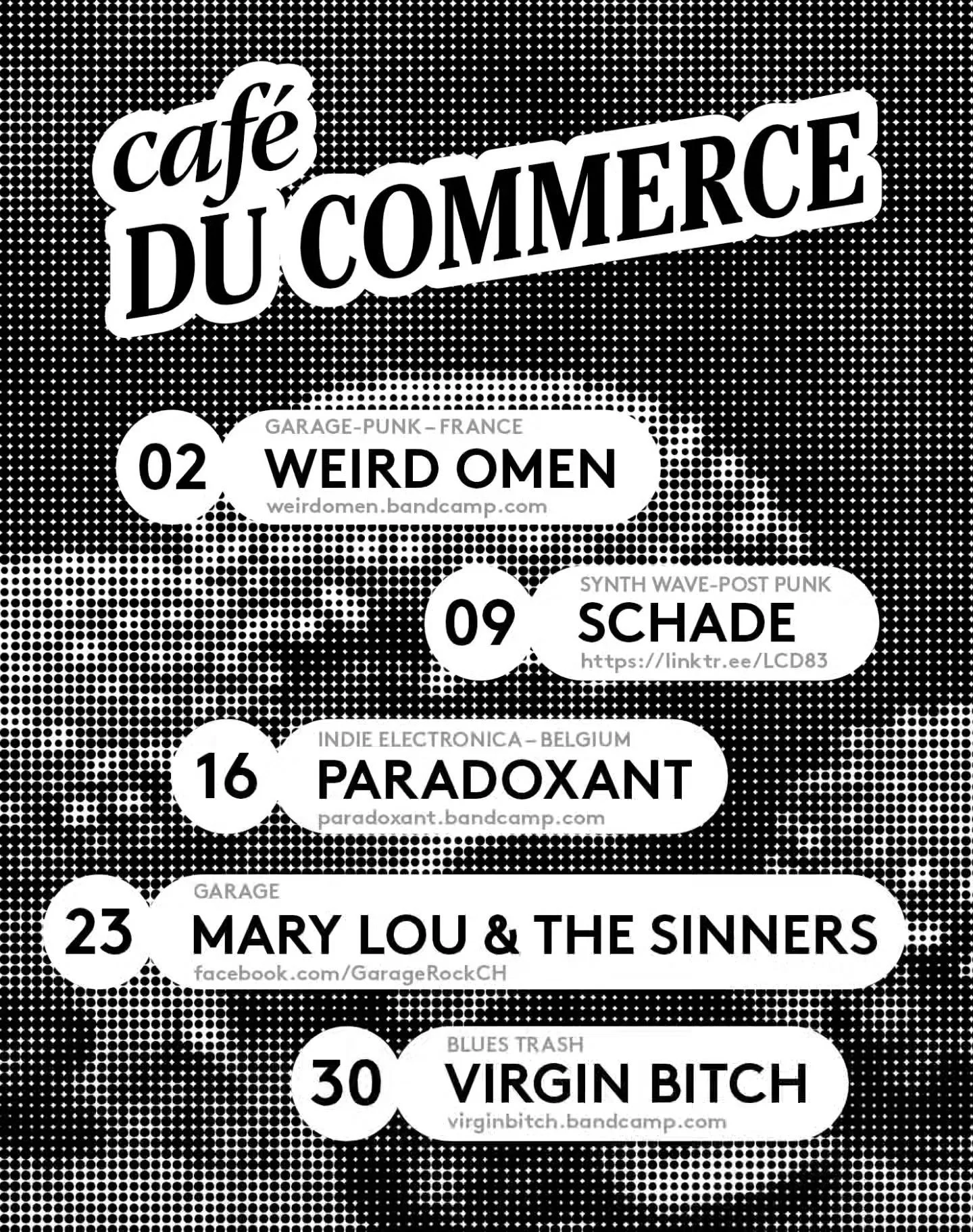 CONCERTS - OCTOBER 2025 - SHOW 21.00
EINTRITT FREI  KOLLEKTE / ENTRE&Eacute; LIBRE - COLLECTE

#caf&eacute;ducommerce #event #&eacute;v&eacute;nement #concert #konzert #live #jeudredi #donnerstagabend #bielbienne #altstadt #vieilleville #agenda