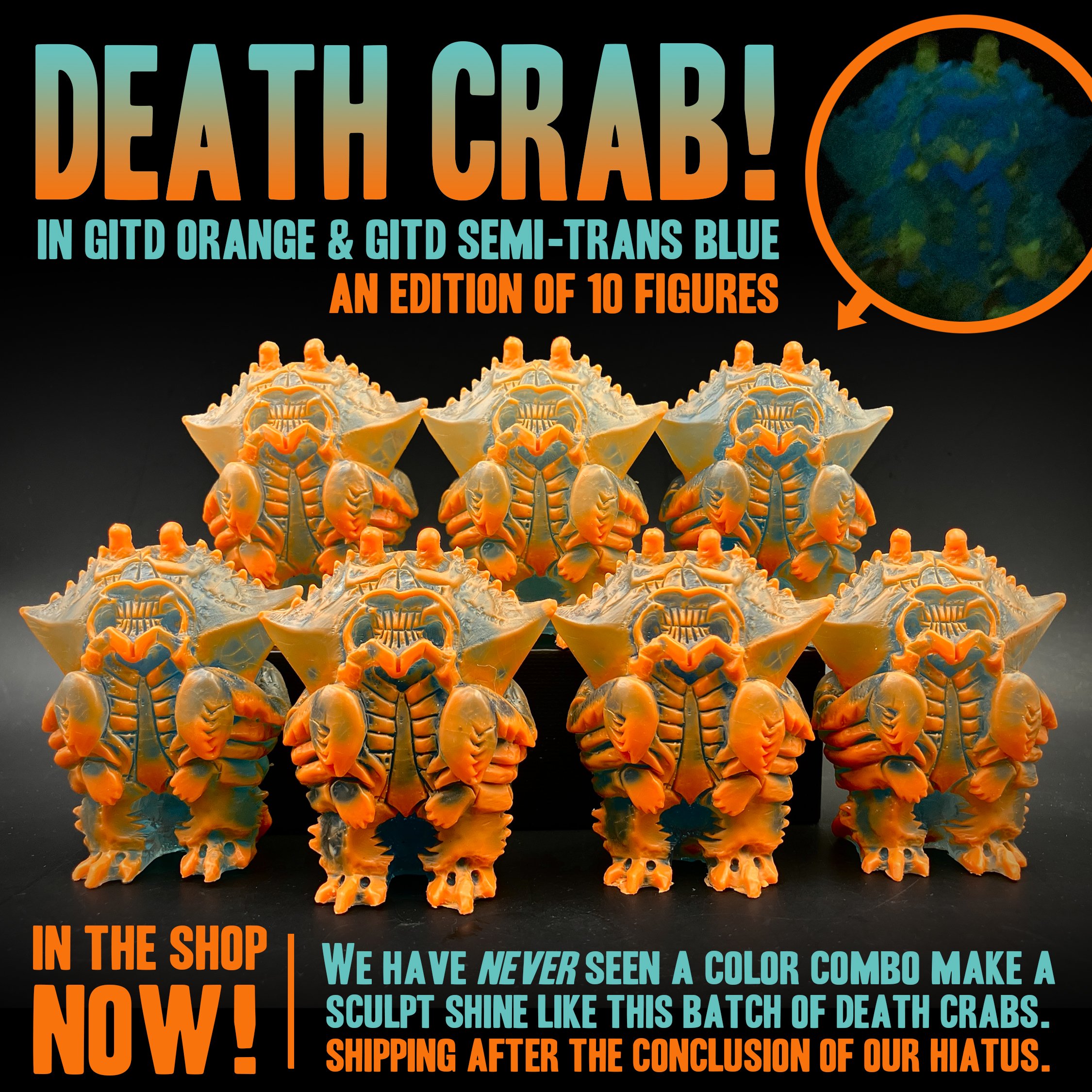 DEATH CRAB! - Double GITD Orange/Blue Micro Edition