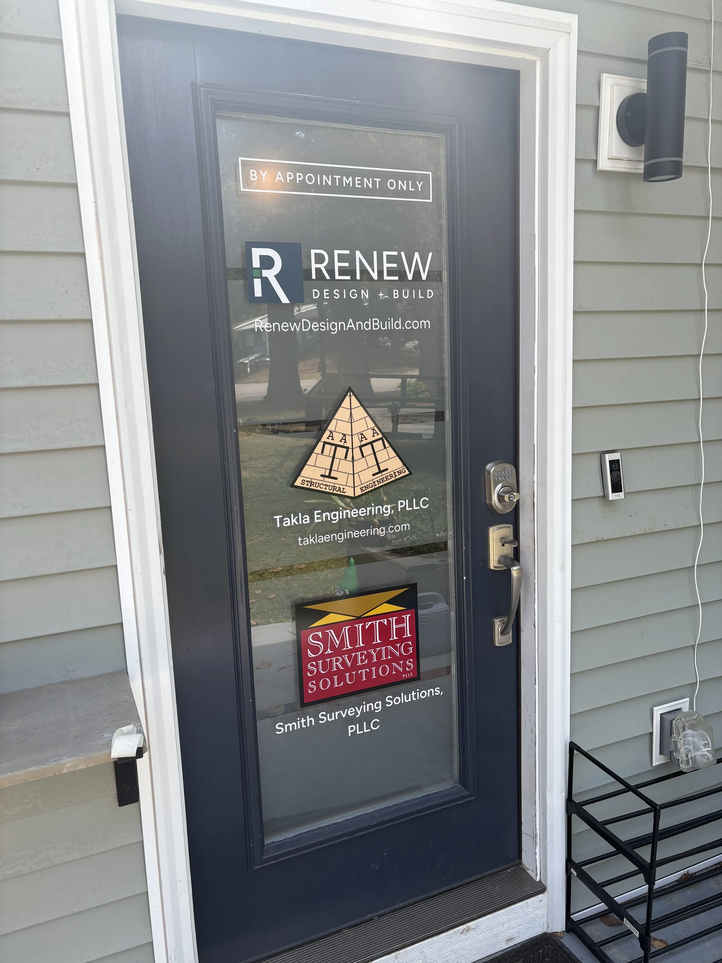 Multi-Business Door Graphics – Professional Office Entrance