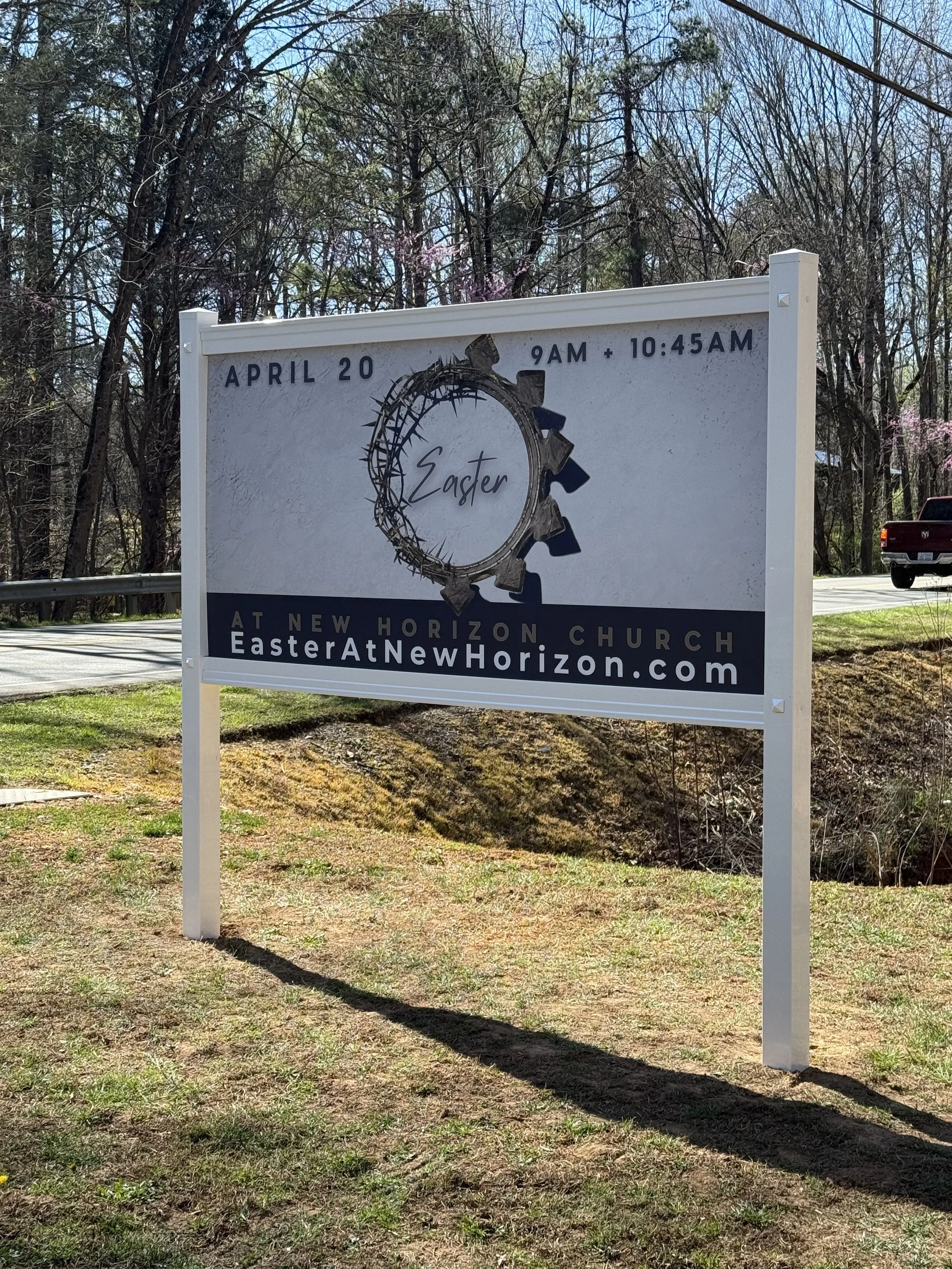 Outdoor Event Sign – New Horizon Church Easter Service