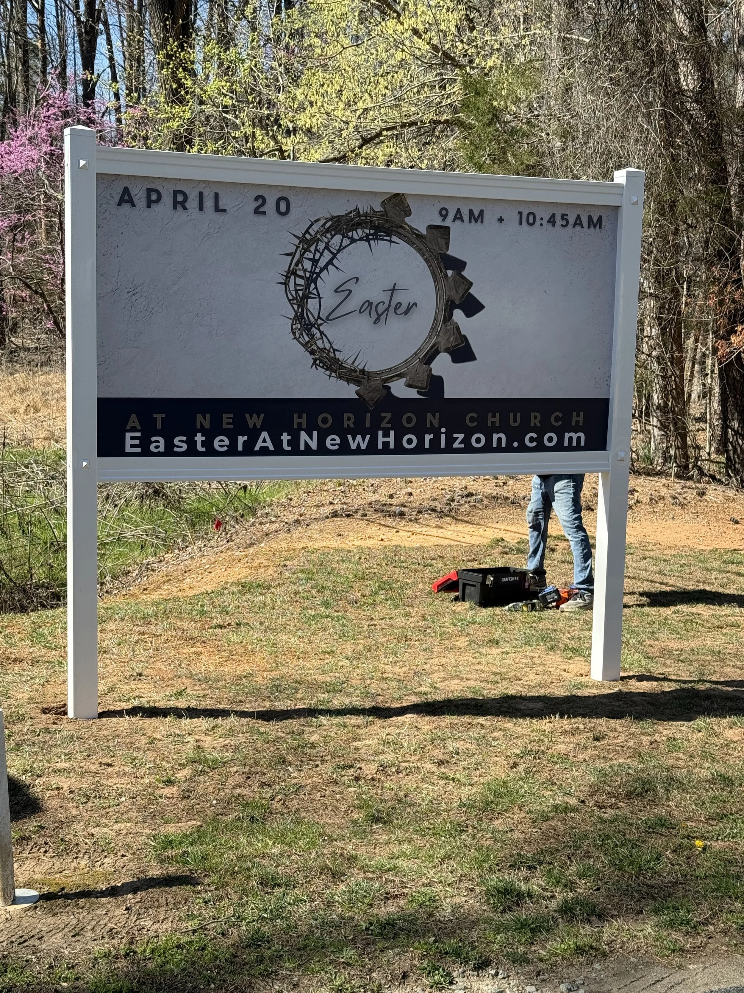 Outdoor Event Sign – New Horizon Church Easter Service