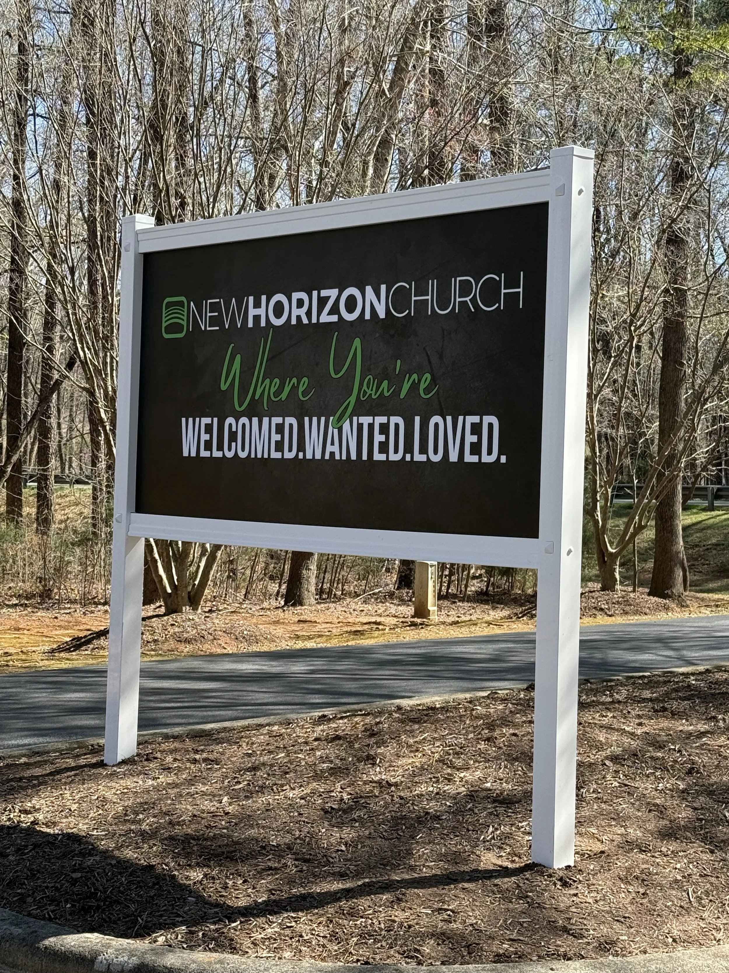 Welcome Message Sign – New Horizon Church