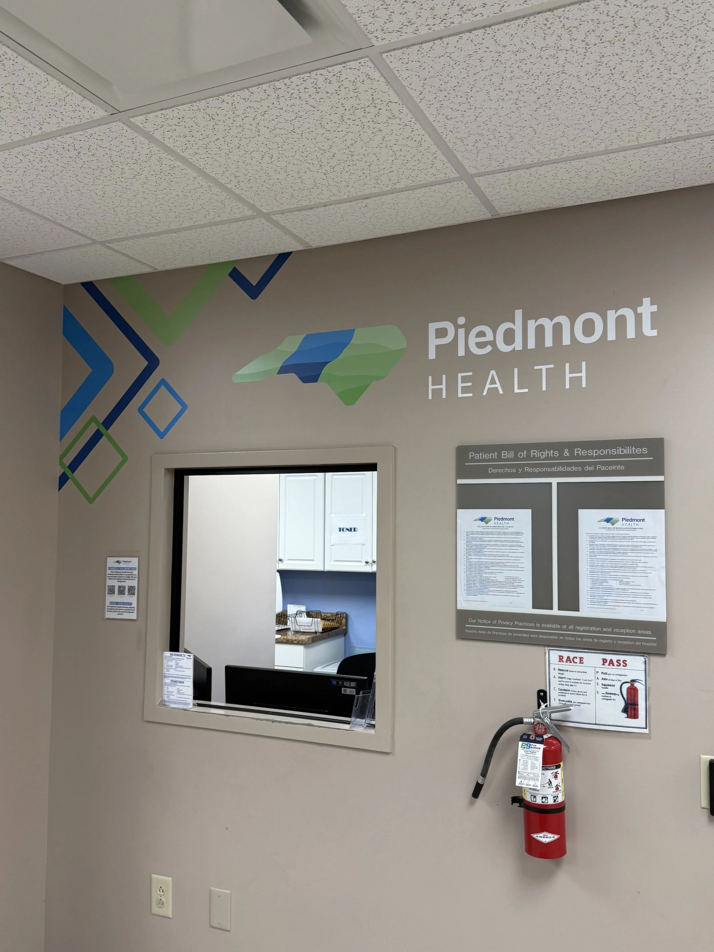 Interior Wall Branding – Piedmont Health Reception