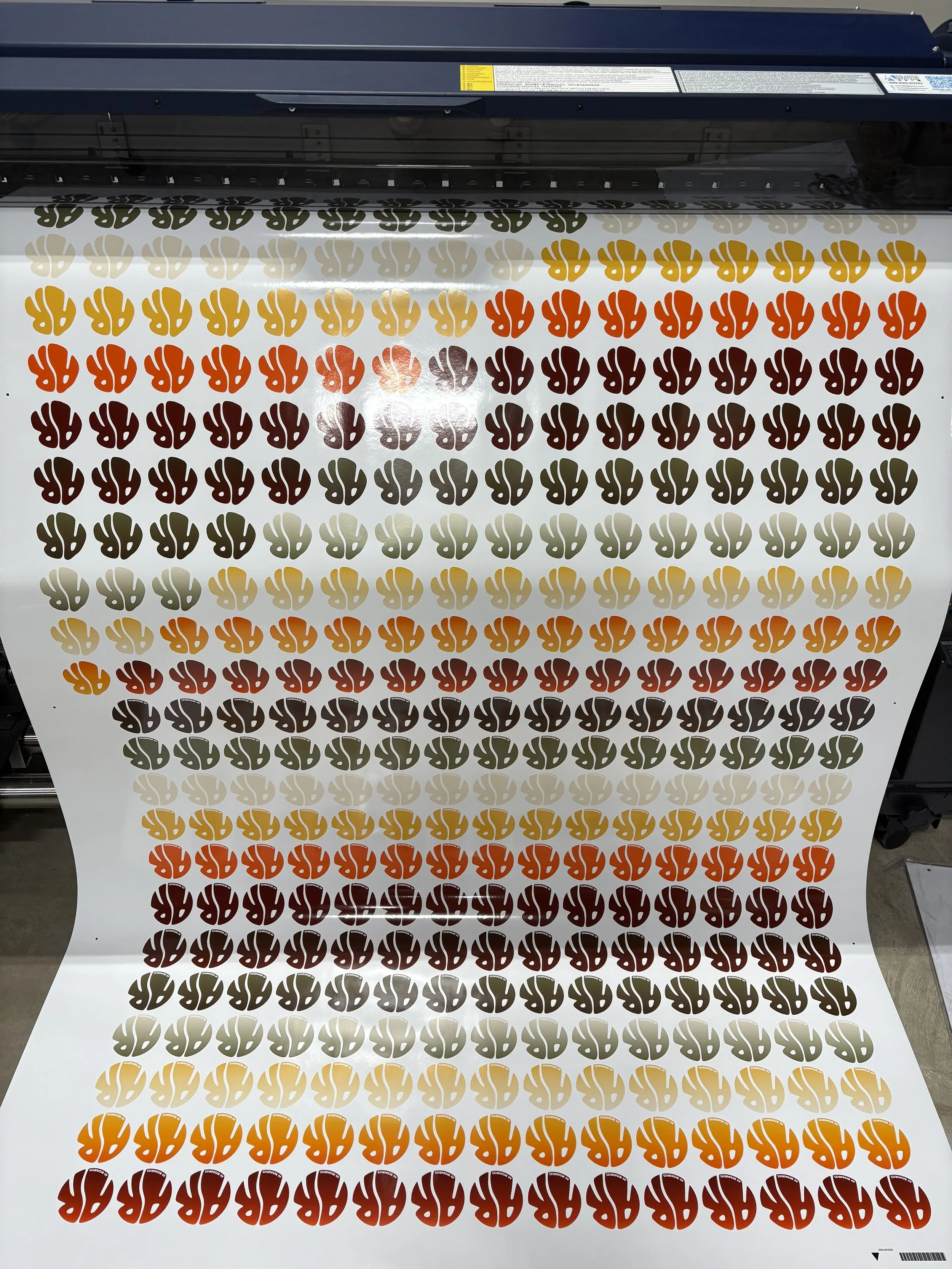 Custom Die-Cut Vinyl Stickers – Gradient Leaf Pattern