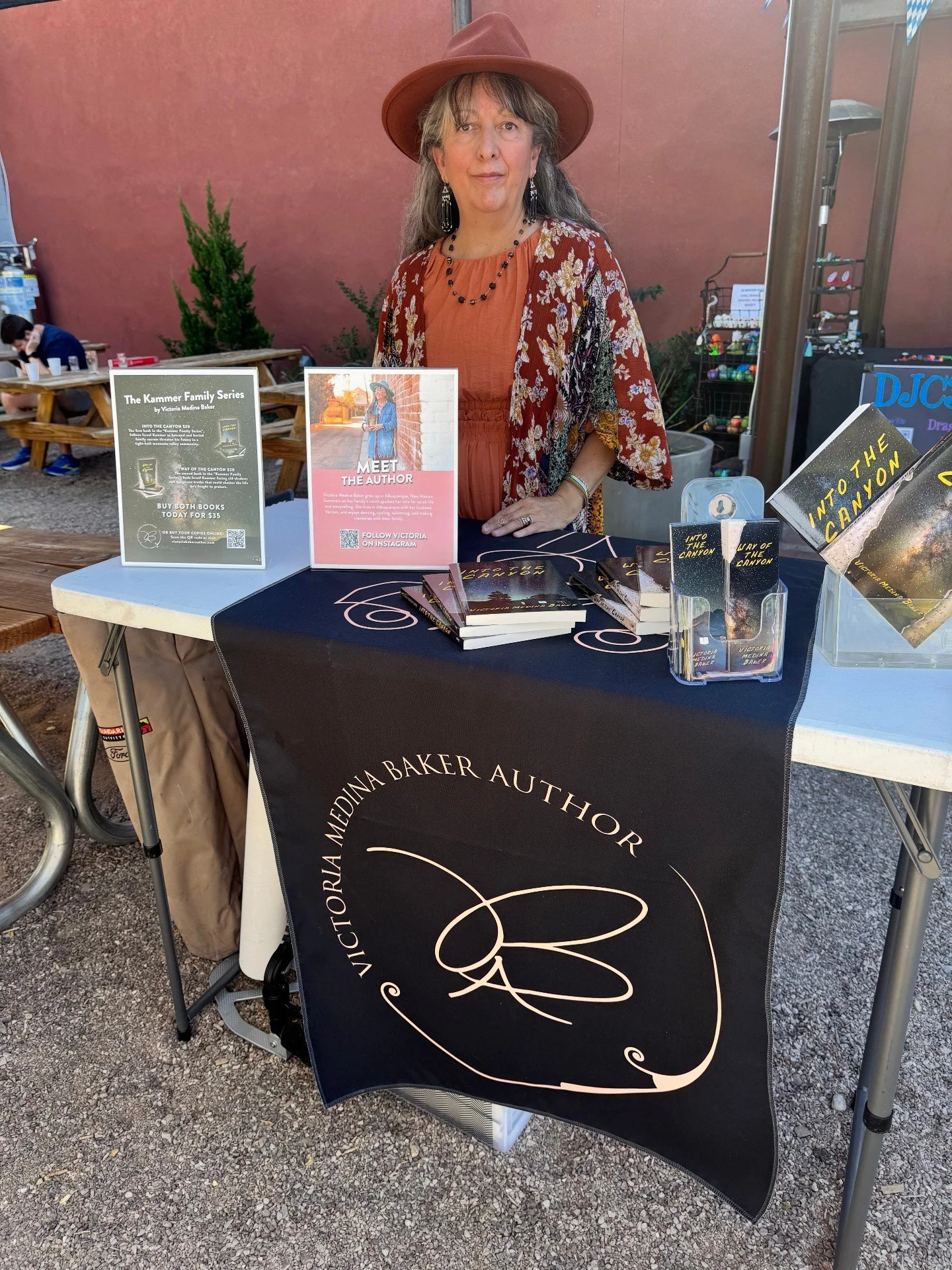 I spent an afternoon at Flock of Moons Brewery in Albuquerque in early October. It was such a happy afternoon! The crowd was very friendly, and we enjoyed visiting with many of them. A few folks even bought my books! It reminded me how much I enjoy b