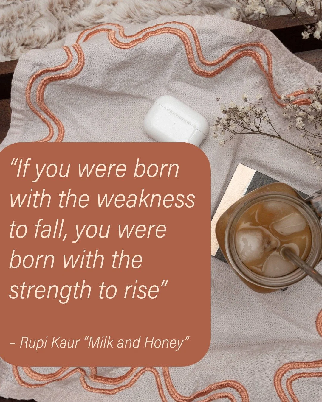 Such a simple and true fact. It hits close to home for me. We cannot control everything that happens in life and what might come along and make us fall, but that inner strength, that drive that carries us can give us what we need to rise and overcome