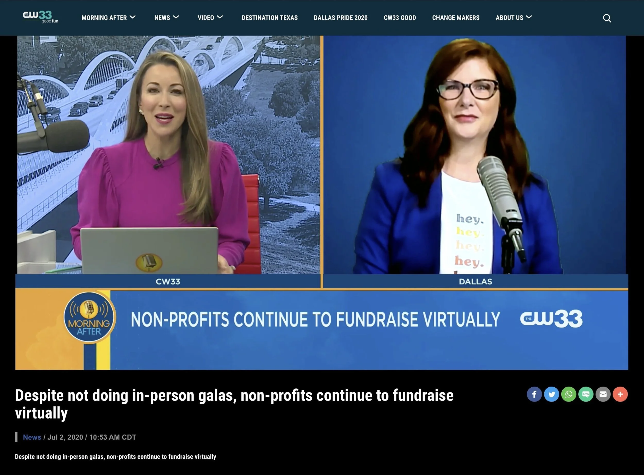 Gangway Shares With CW33 How We Are Helping Dallas Non-Profits Create Virtual Events