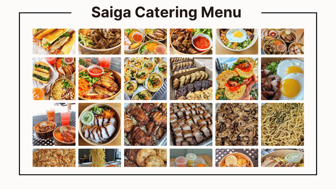 Saiga Vietnamese Eatery Catering Menu