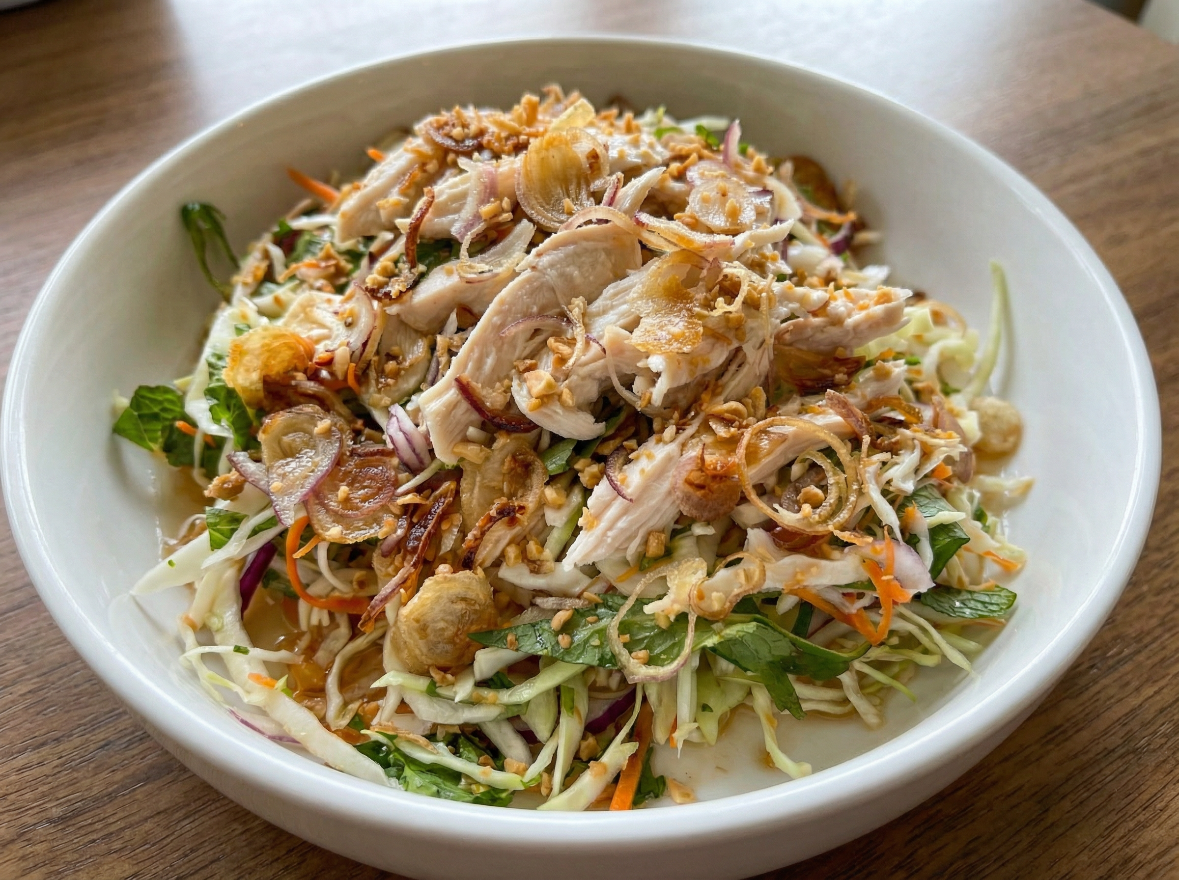 Goi ga is Vietnamese chicken salad, bright and crunchy.