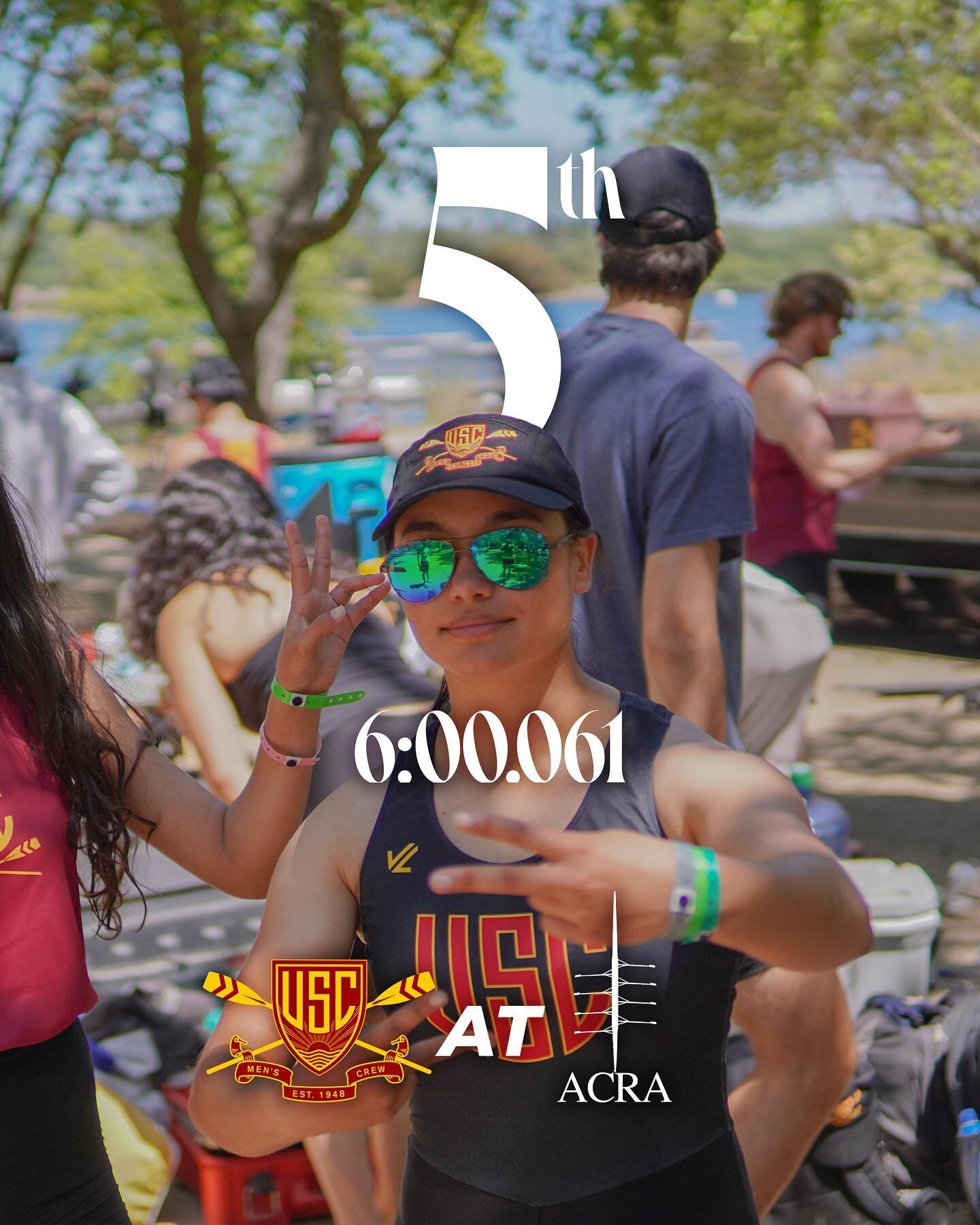 After an EXCITING day of heats and time trials (1750m), we look forward to what the weekend will hold! #row #crew #usc #fighton✌️ #acra