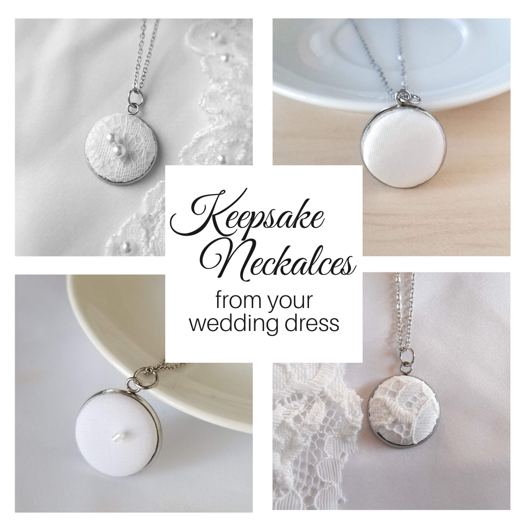 Lace memorial necklace created using wedding dresses — Memorable ...