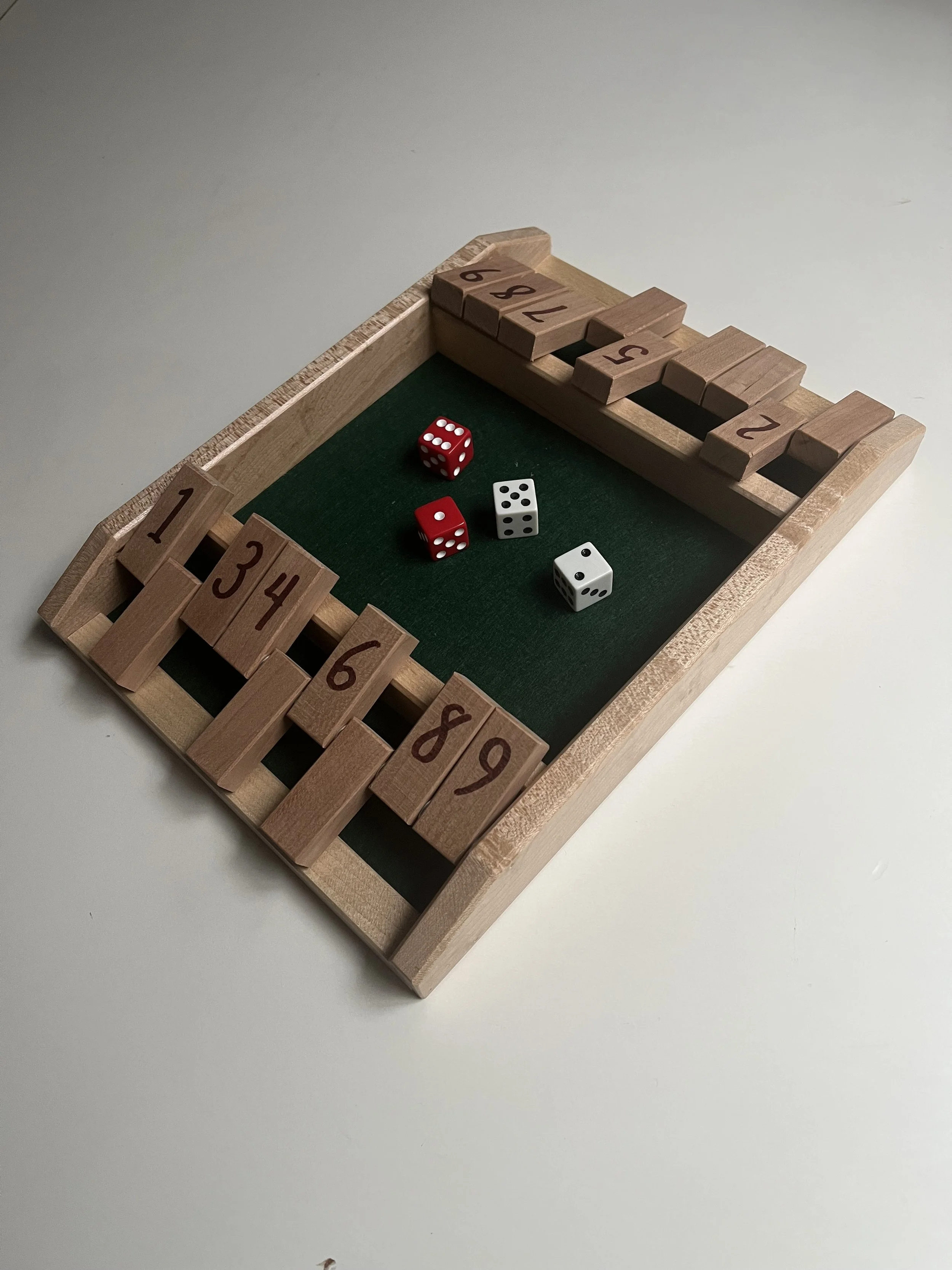 Head to Head Shut the Box Dice Game | Handmade Wooden Game | Two Player Classic Pub Game