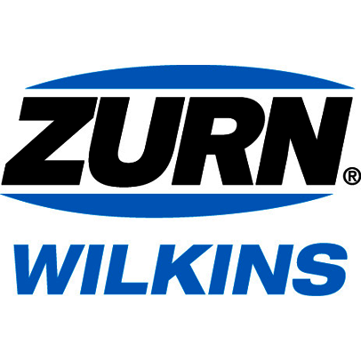 Zurn Wilkins logo with black, blue, and white colors.