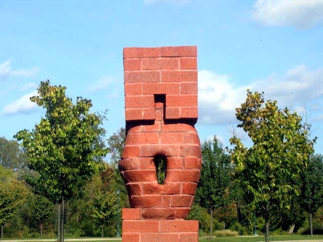 Carved brick column detail, Haverstraw Trophy Park