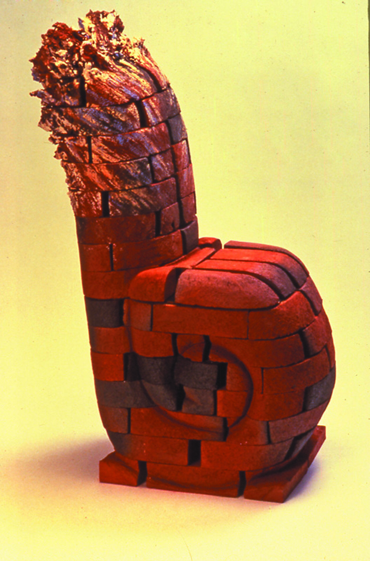 Chair-Award winning carved brick chair by Michael Morgan, brick artist
