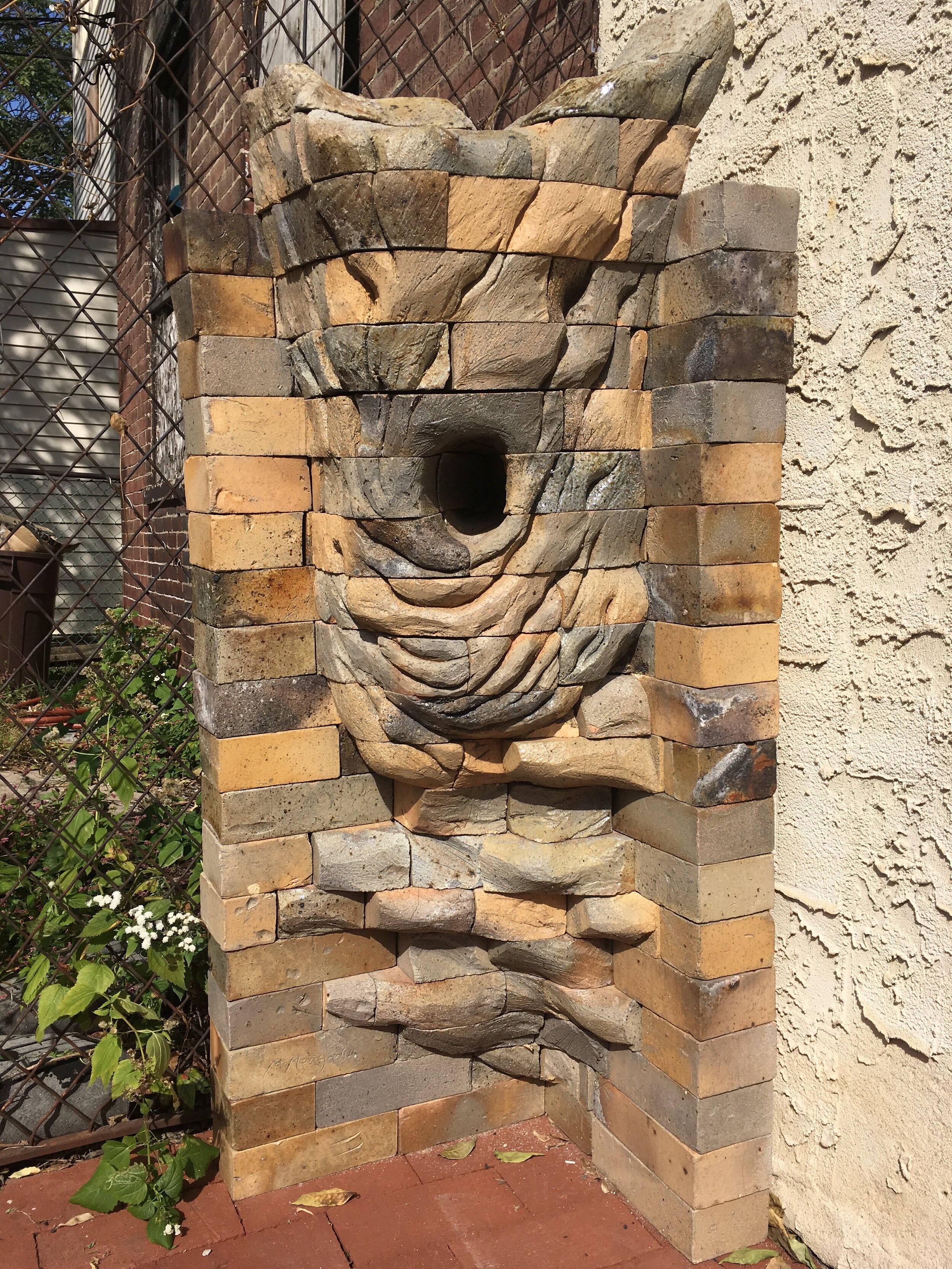 Corner Fountain of carved brick