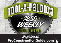 Tool-A-Palooza $250 Tool Giveaway from Pro Construction Guide