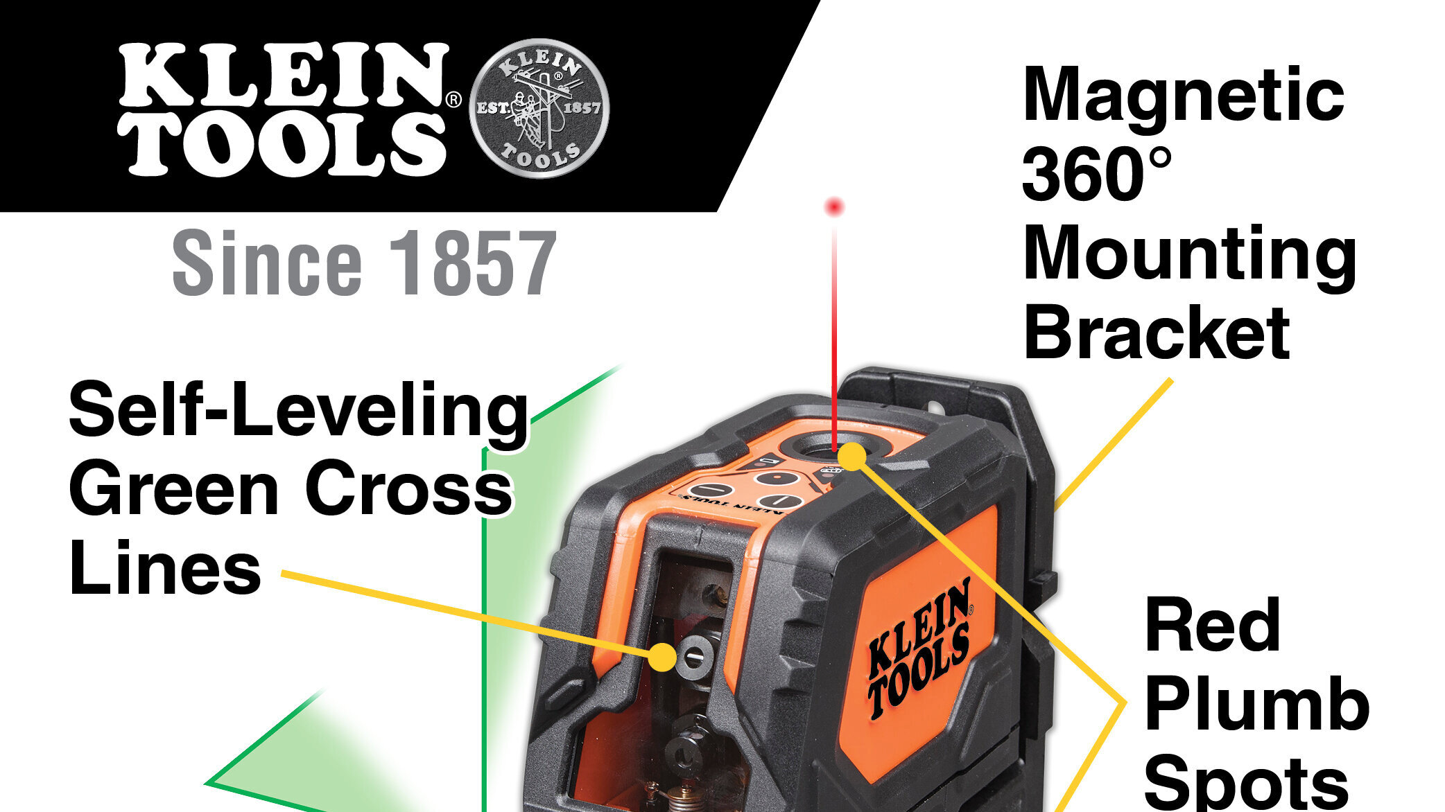 Klein Tools’® New Green Cross-Line Laser Level Perfect for Brighter Jobsites