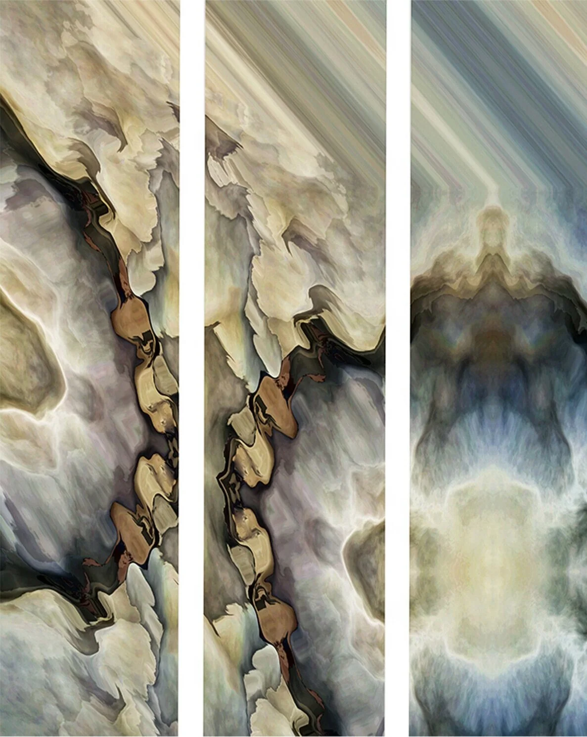 Cracking The Geode Triptych 60x45 (Individual Panel 60x15)