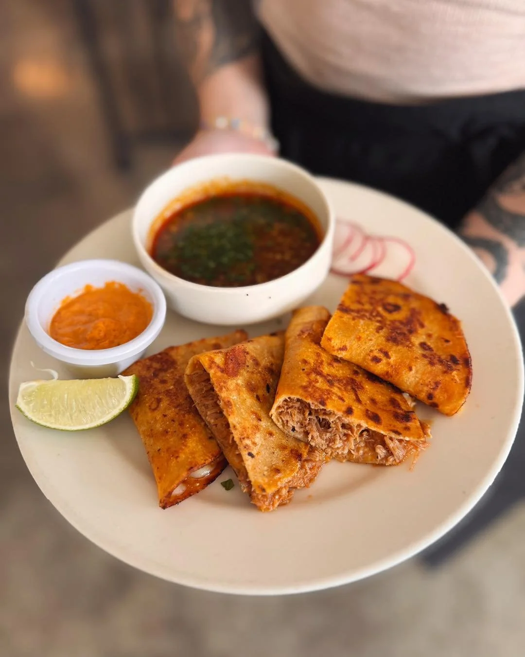 Some positive news for your feed: Quesabirria has landed at Amaro’s Happy Hour 🙌
