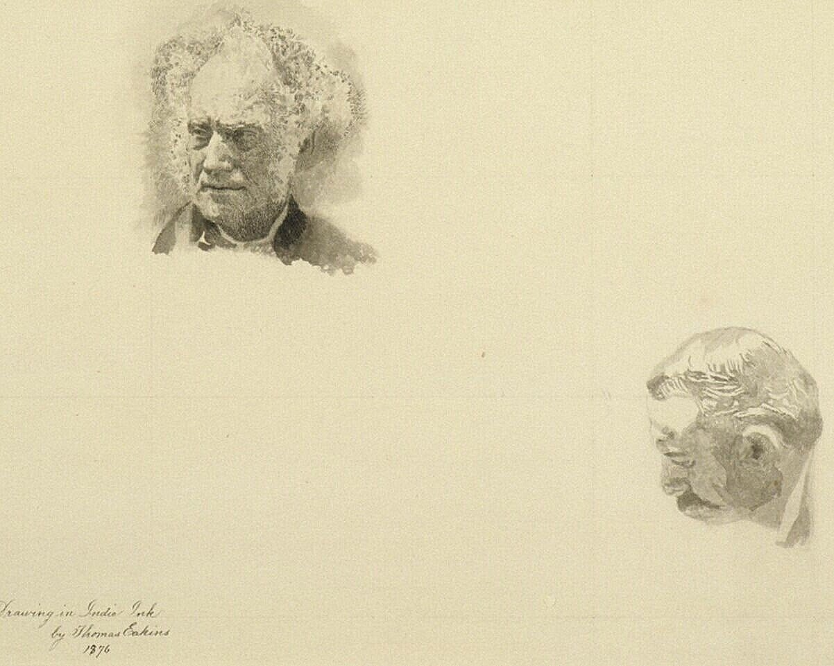 Heads of Dr. Gross and Dr. Barton: Studies for "The Gross Clinic," 1876. 