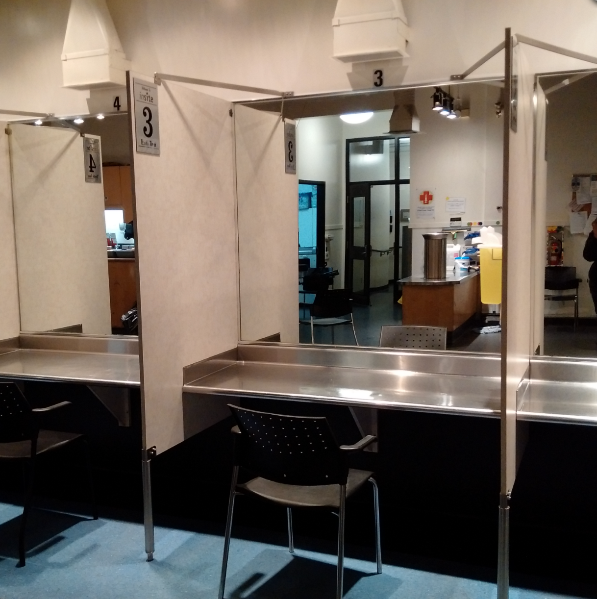  Injection booths  http://www.vch.ca/public-health/harm-reduction/supervised-consumption-sites.  