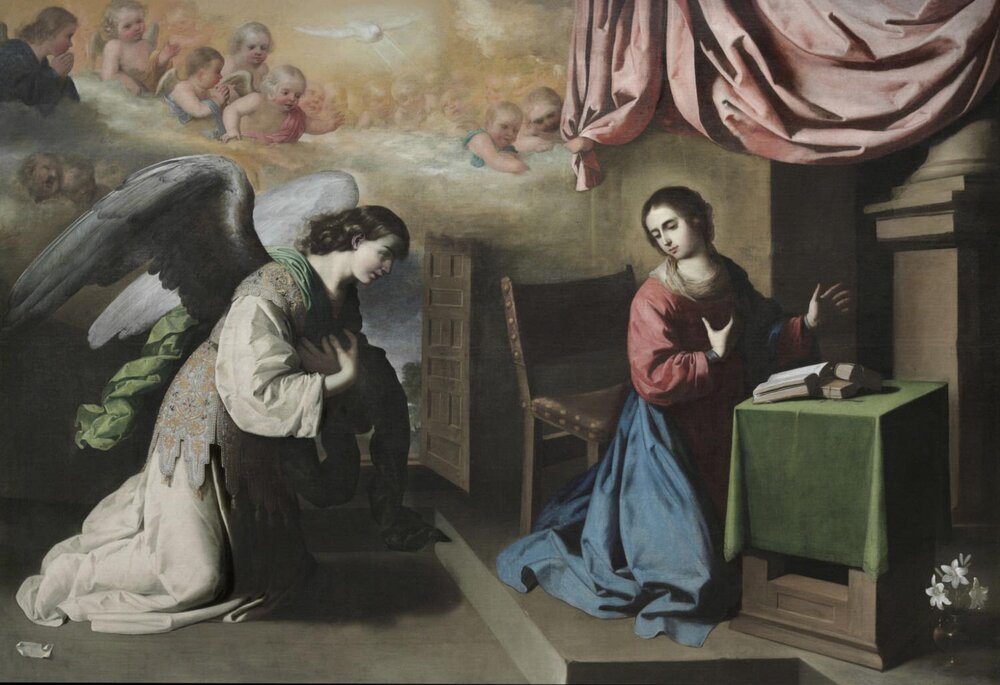  Francisco de Zurbarán,  The Annunciation,  1650. Courtesy of Philadelphia Museum of Art. 