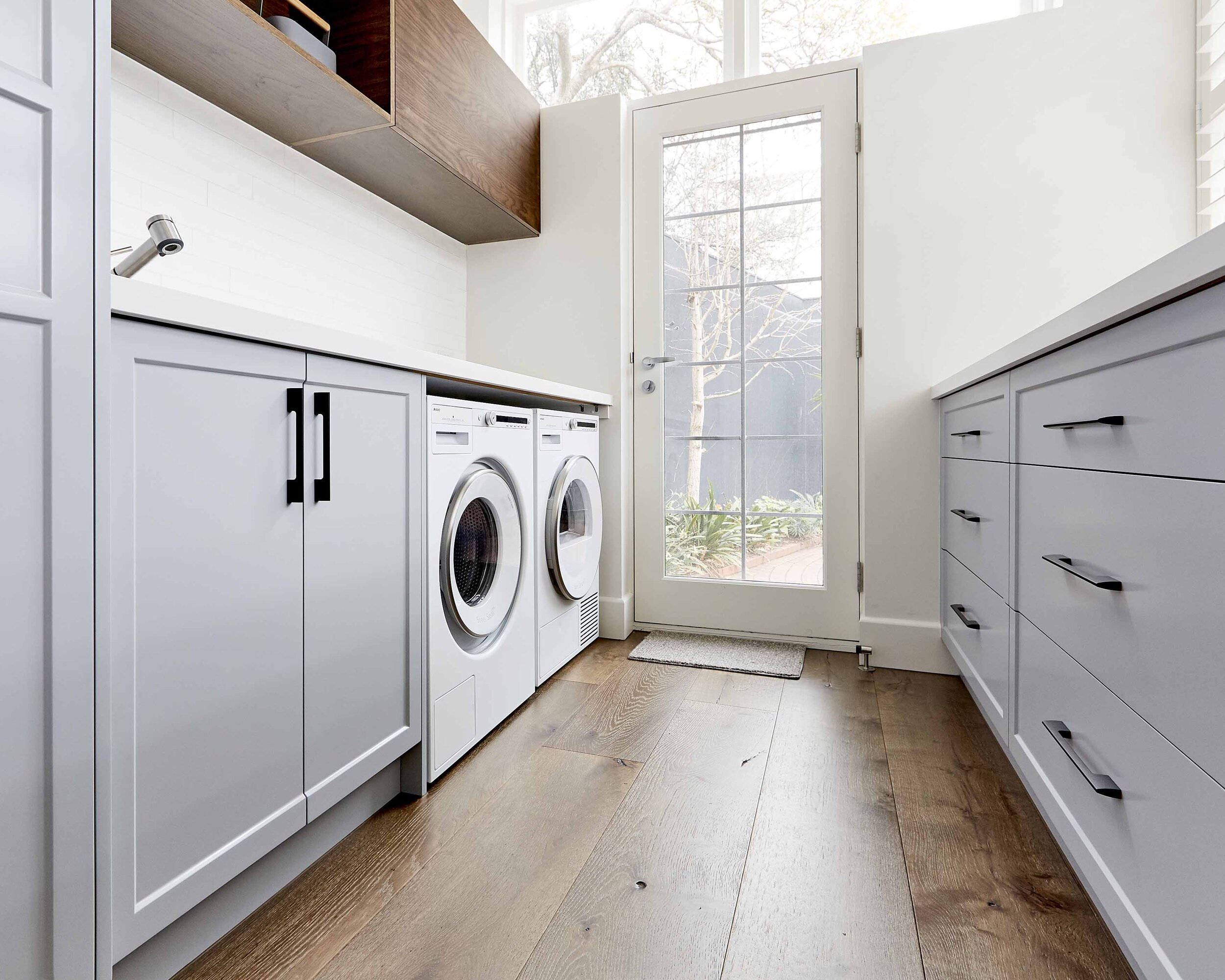  Shaker style laundry cabinetry 