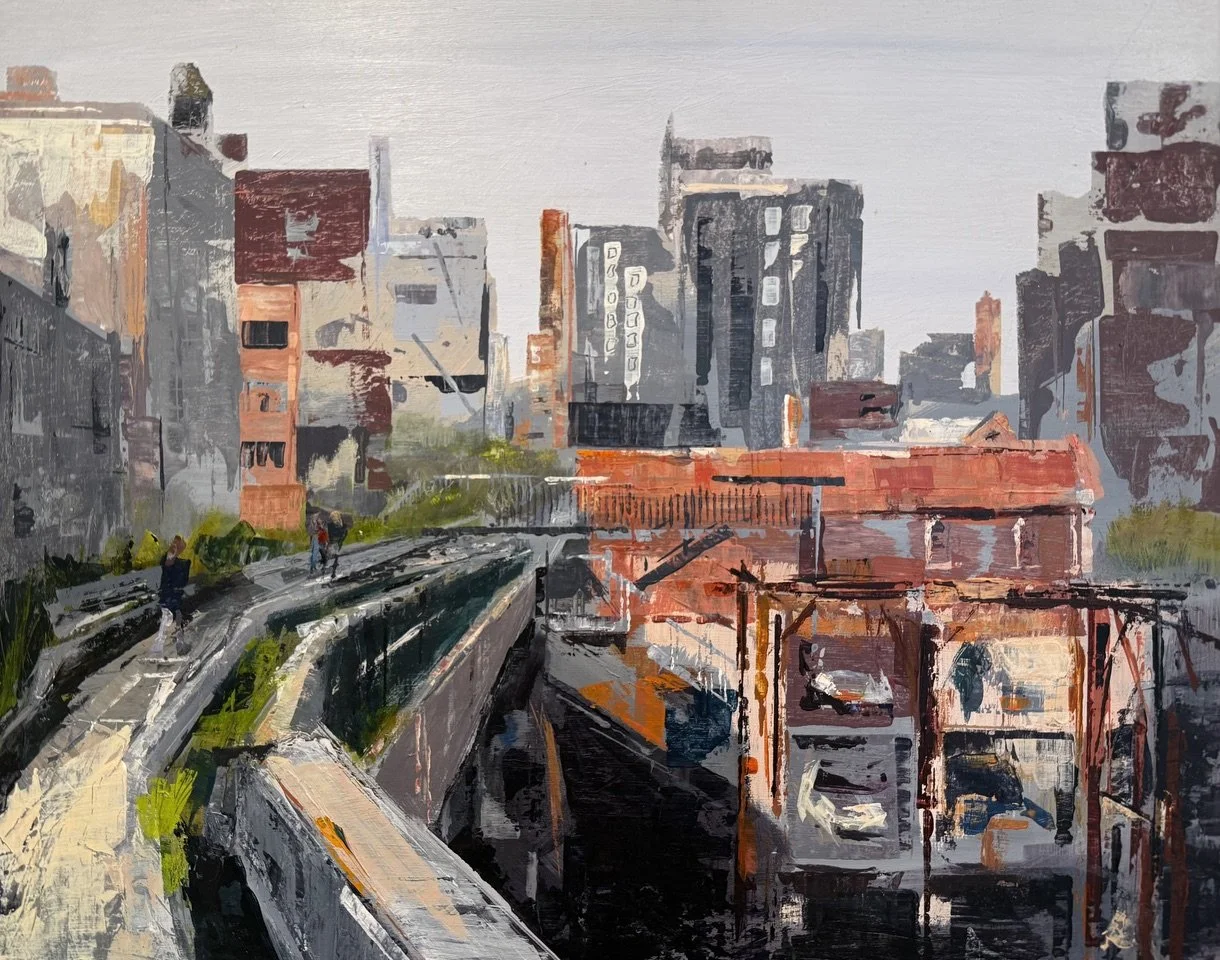 High Line,  Acrylic on board, 44 x 55 cm