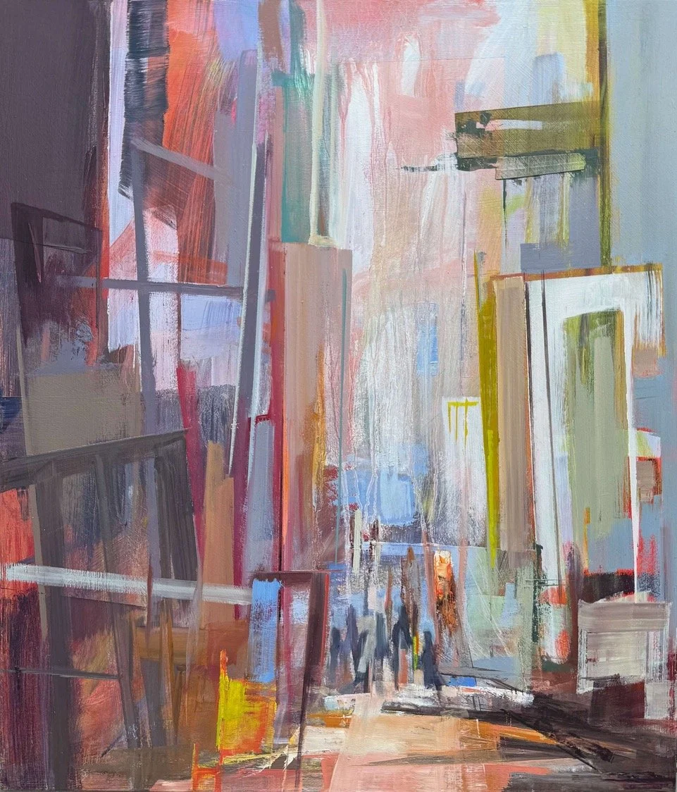 Life in the city, Oil on board, 65 x 56 cm