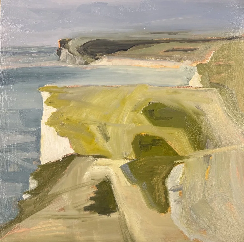 South Downs shapes, Oil on board, 30 x 30 cm