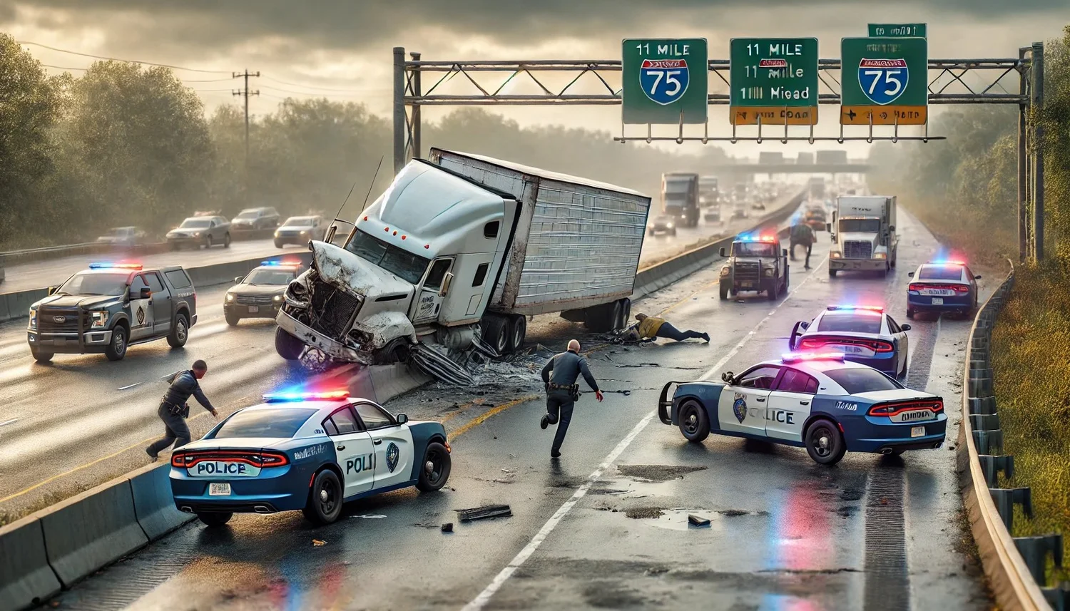 Truck Driver Arrested After Crashing Into Police Cruisers on I-75 ...