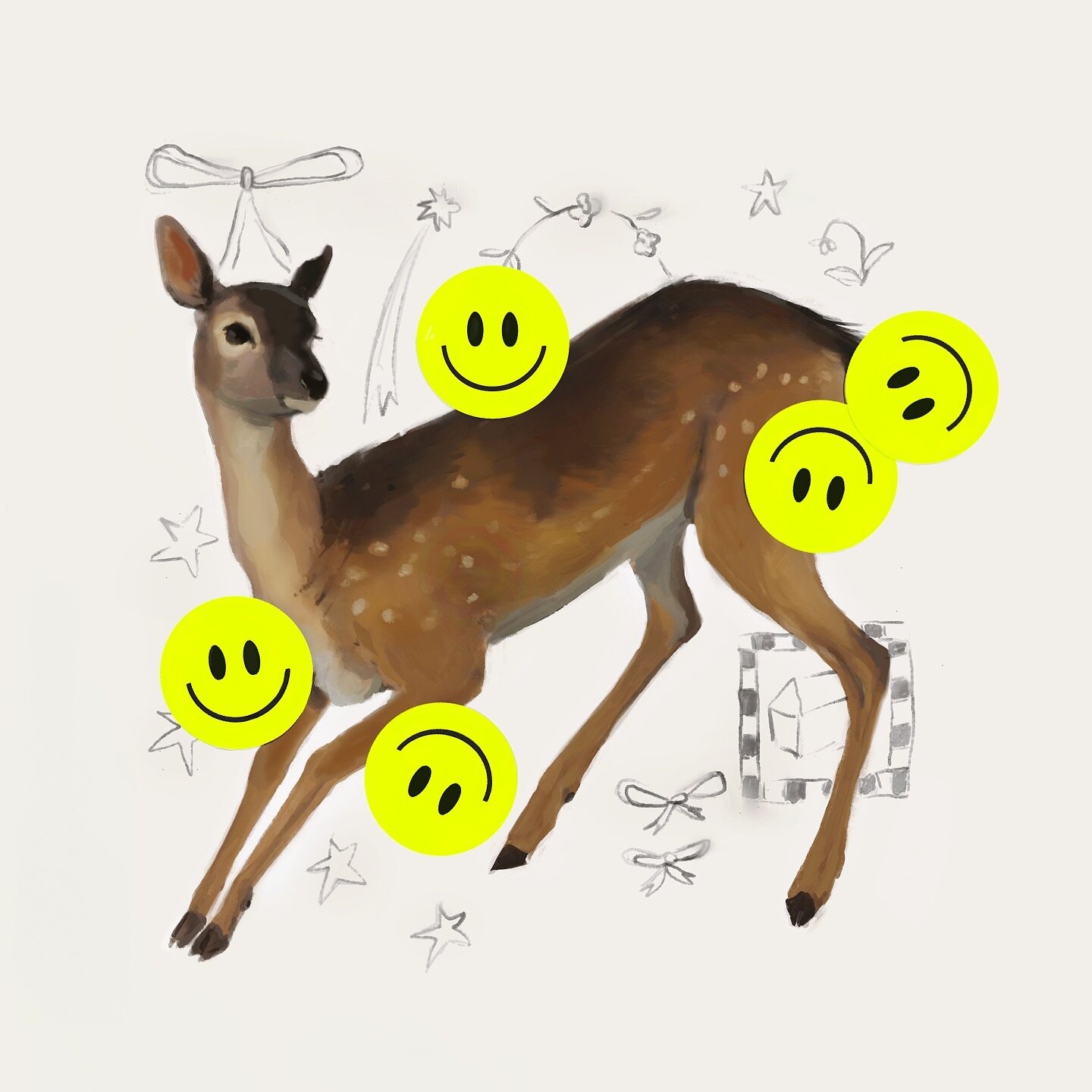 🙂🙃🙂🙃!! more deer, more paintin&rsquo;, more doodles 

#digitalart #procreate #graphicdesign