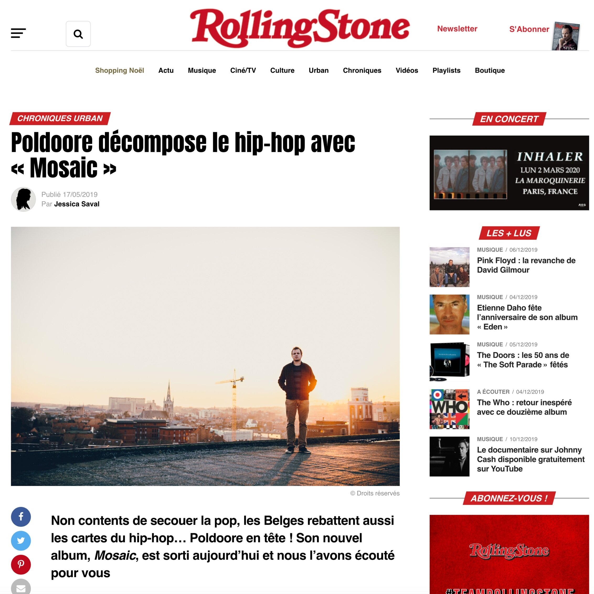 Rolling Stone praises Mosaic with a 4 star review