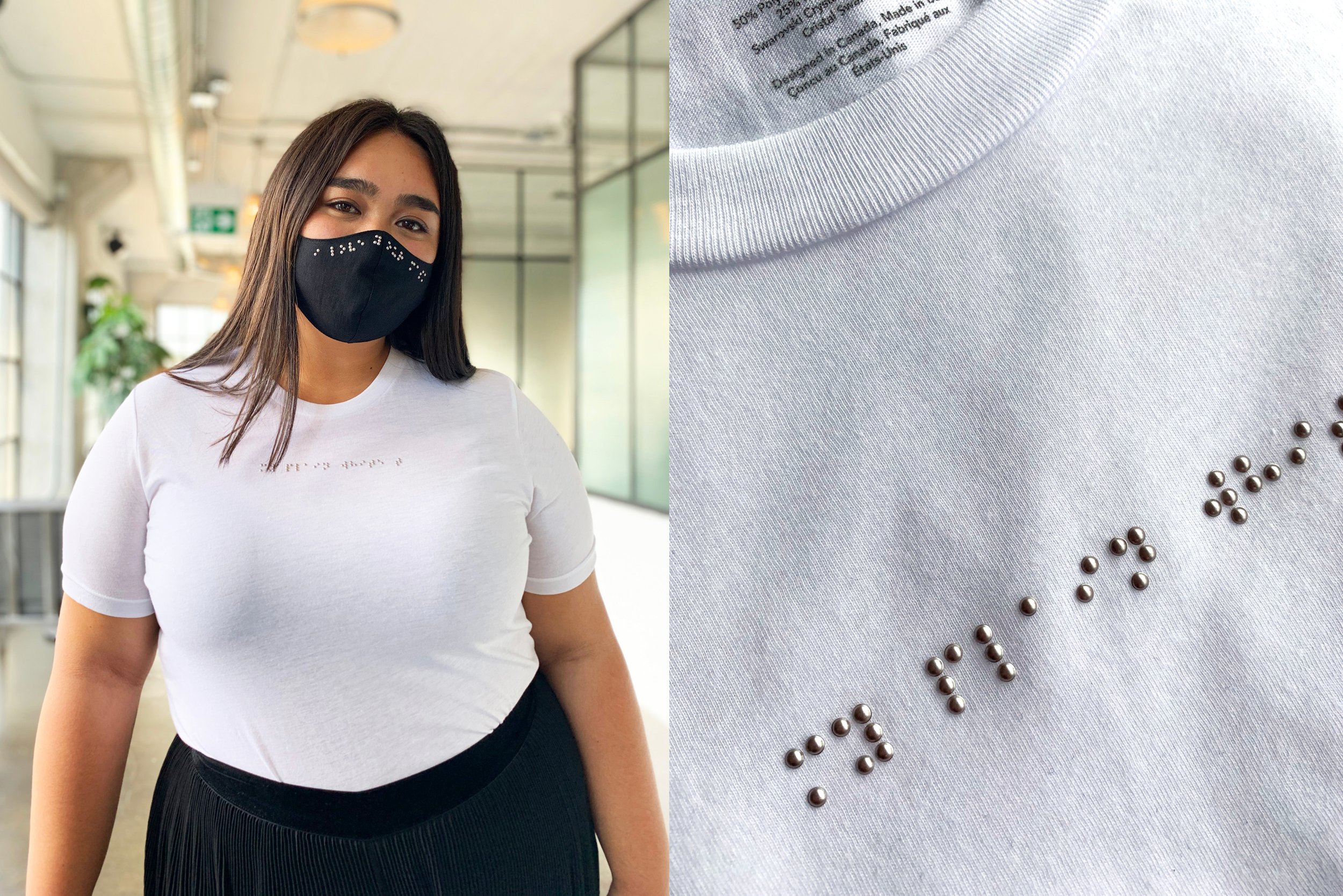 Aille Design_Model Hannah Tsuji_braille reads my plain white t.jpg