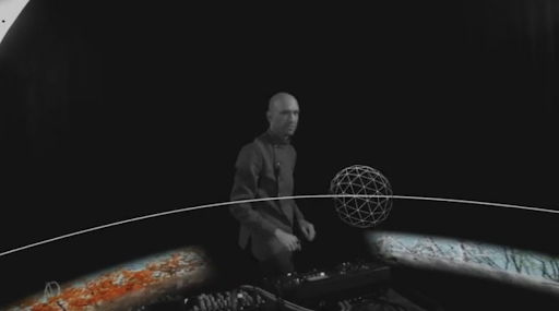 Aaron Collier in HEIST’ Frequencies as seen through Sylvia Bell’s VR headset