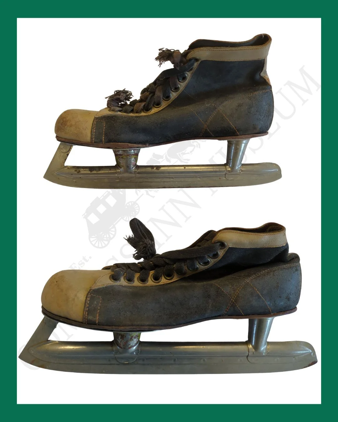 ⛸️✨ Skating through history one blade at a time! ✨⛸️ With the Olympics officially opening today, we are pulling out two incredible pieces of sports history in our collection. These 20th‑century ice skates, built with sturdy leather boots and sharpene