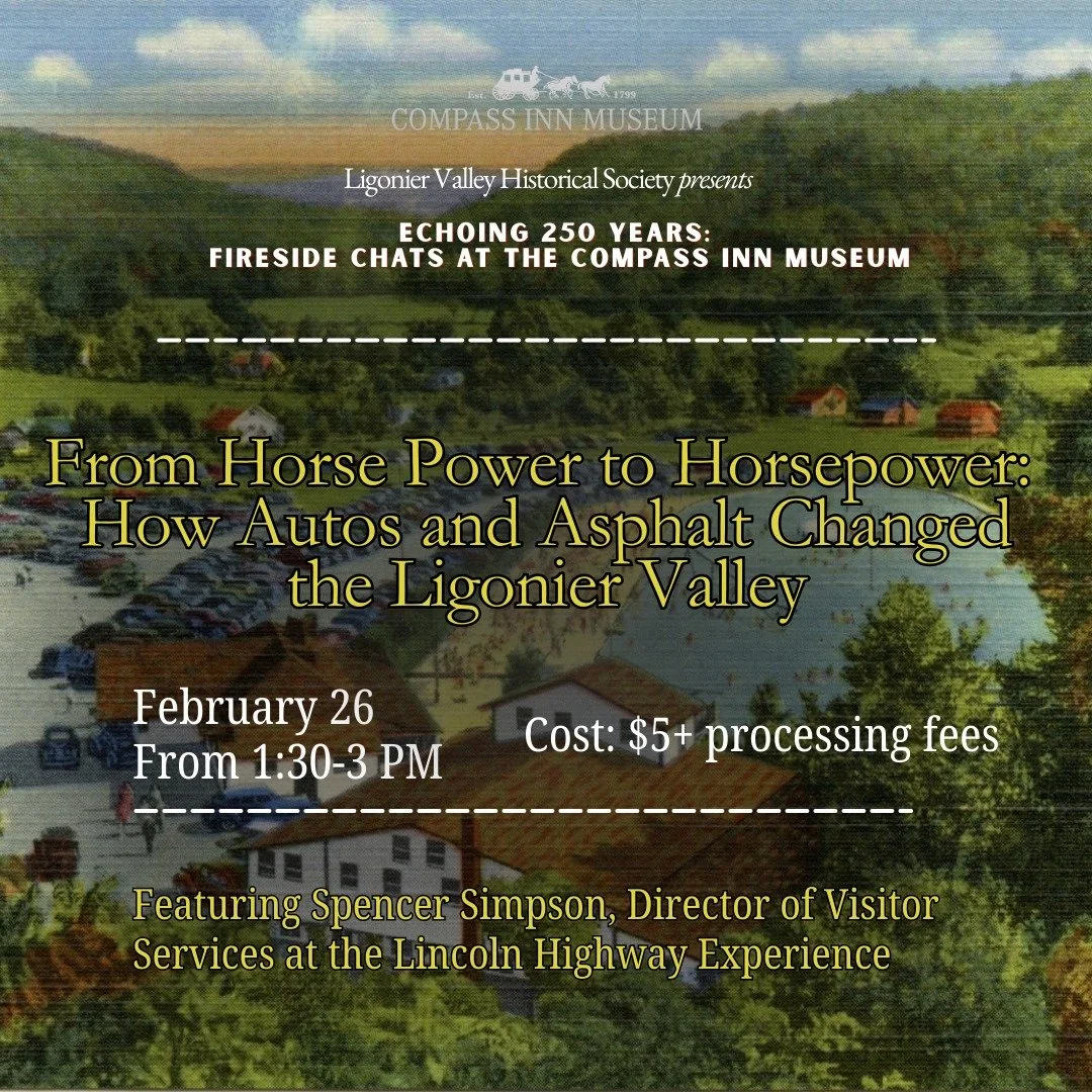 Only one week left to get your tickets for our first Echoing 250 Years: 'Fireside Chats' at the Compass Inn Museum! 

Tickets are selling fast, so get yours before they are gone. We cannot guarantee tickets at the door.