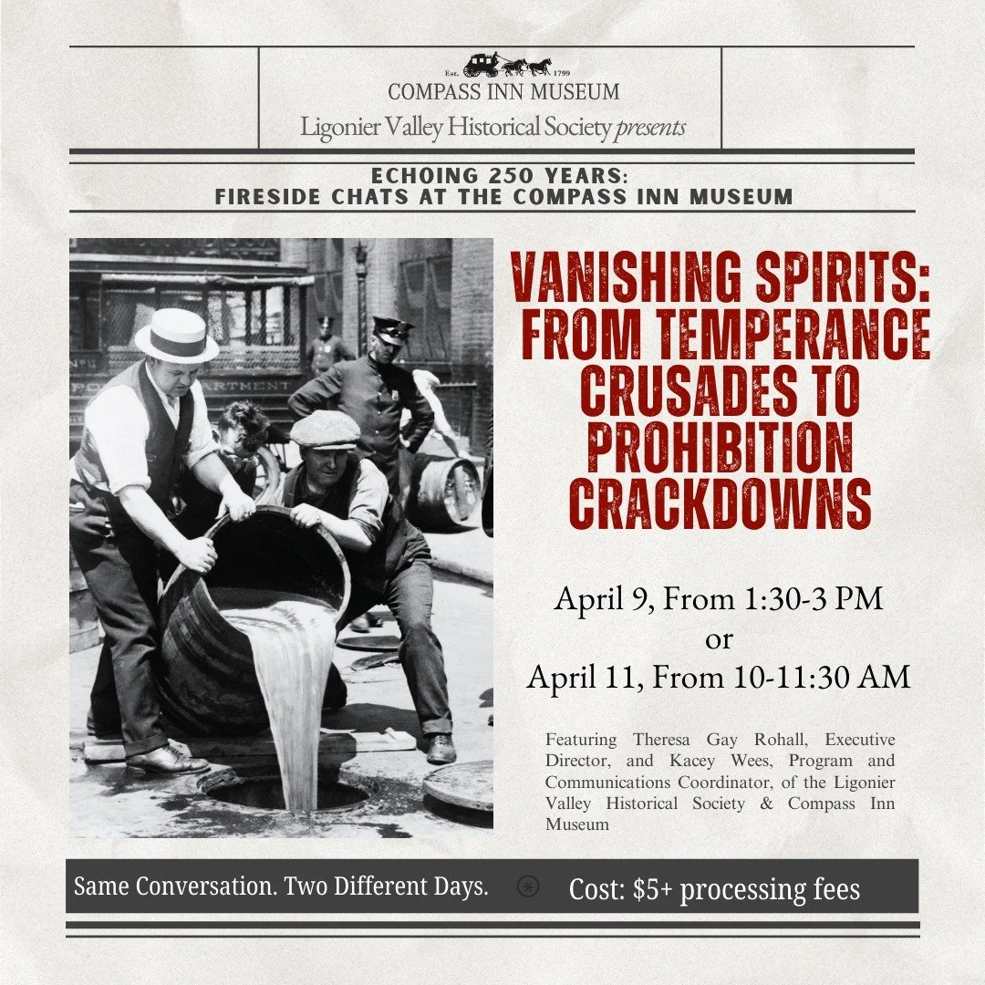 From temperance crusaders to Prohibition enforcers, America&rsquo;s battle over the bottle shaped communities, politics, and everyday life- even right here in Laughlintown. 

Dive into the stories behind the crackdown at our upcoming fireside chat, V