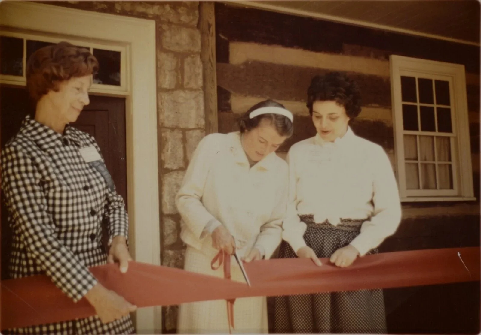 Opening Day Ribbon Cutting Ceremony photo May 27, 1972

From left to right: Evelyn Griffith, Constance Mellon Burrell, Barb Craig