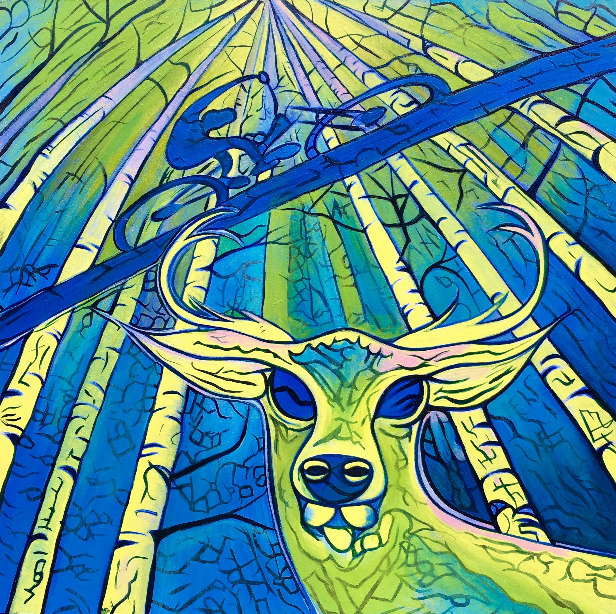 Bridge Crossing with Deer 
