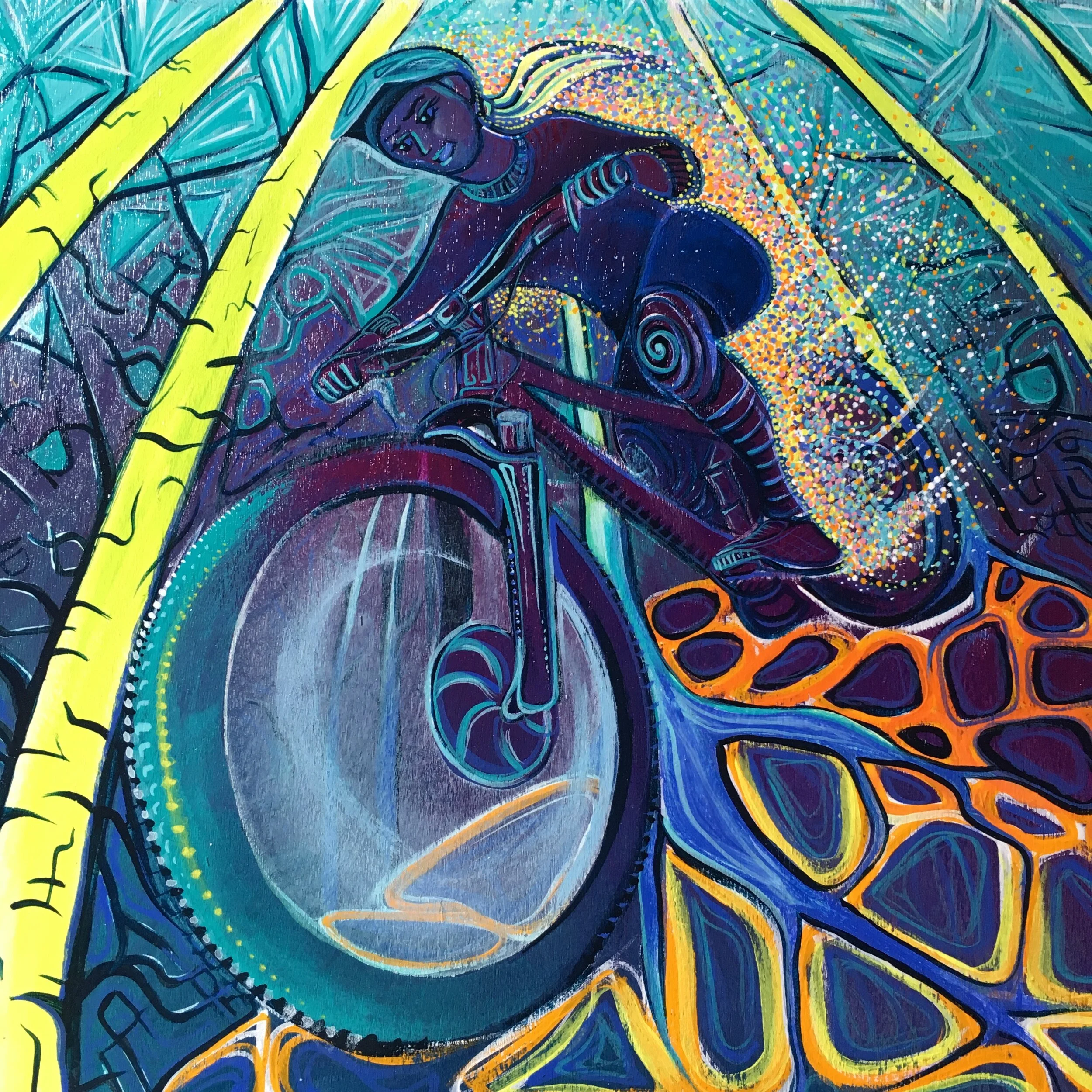 Glittery Girl on a Bike