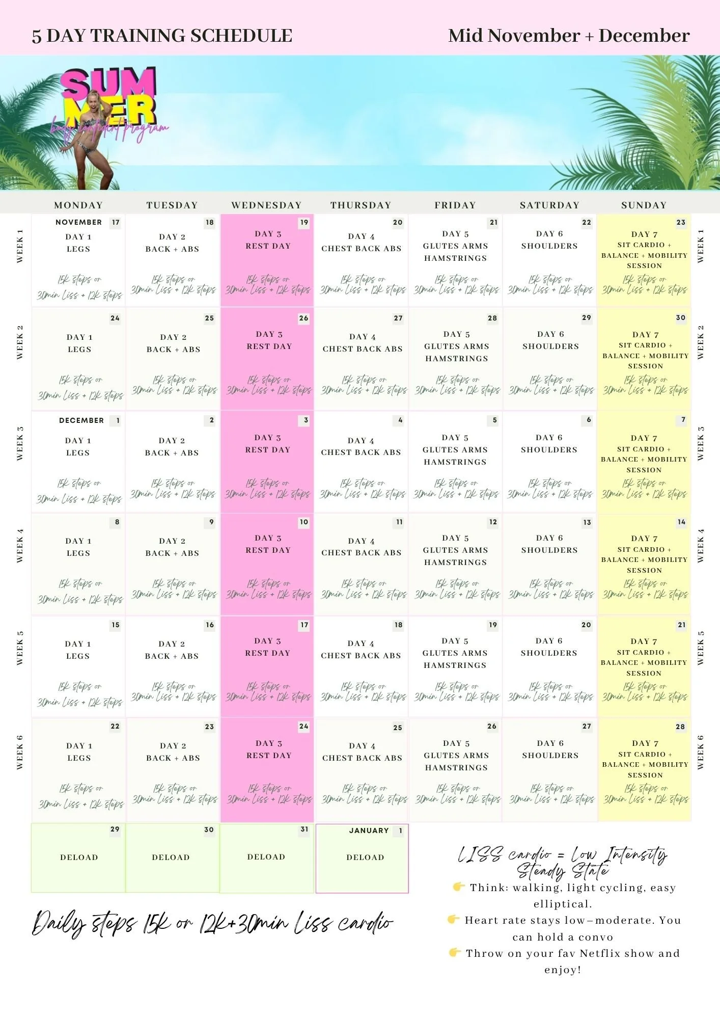 5 days calendar Summer body plan PART 2.jpg