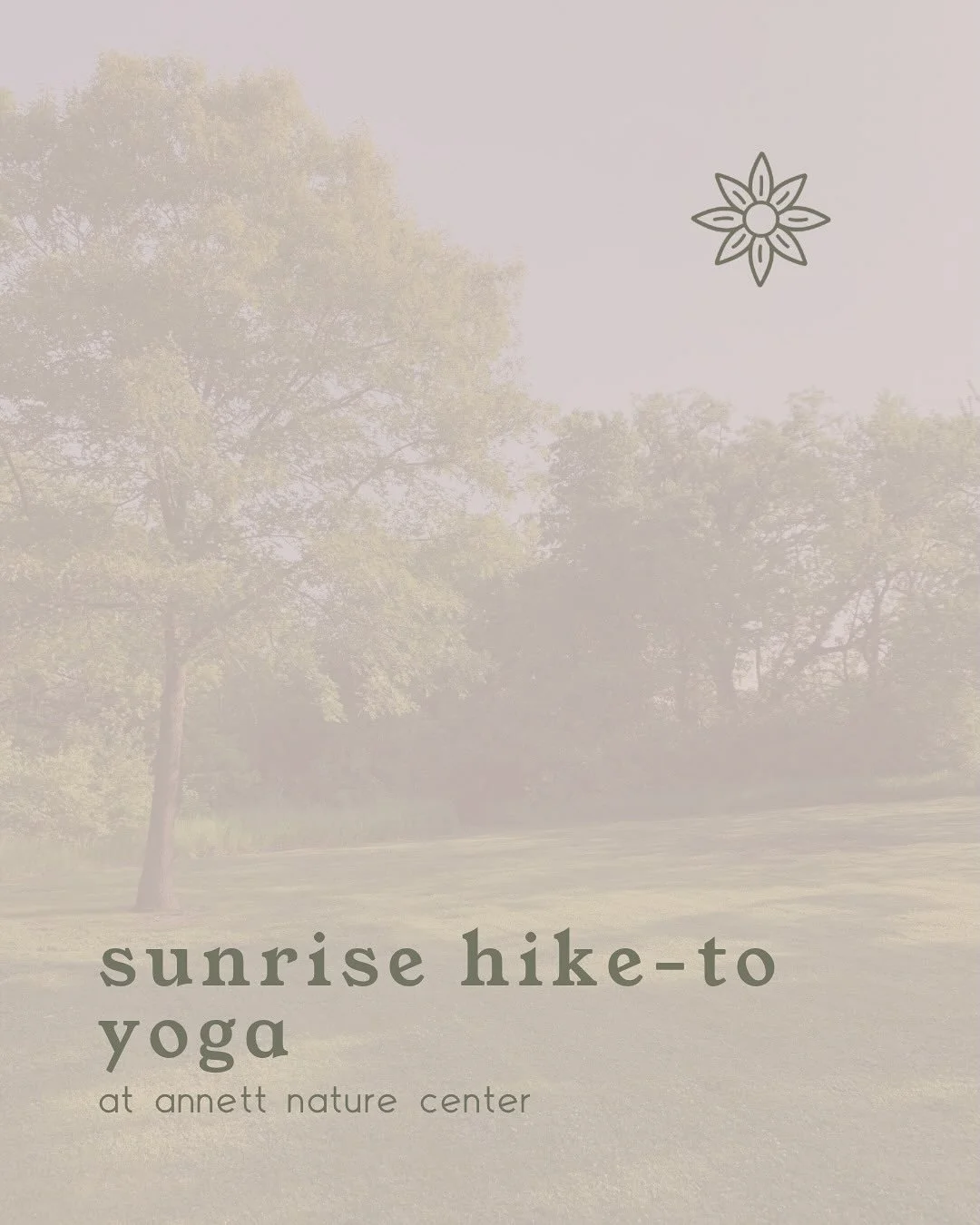 I am so excited to offer this for my fellow nature lovers!

Join me for an early morning hike-to yoga session at Annett Nature Center with @warrencountyconservation. We will meet at the entrance of Bur Oak Trail and leisurely hike (0.16 mi) to a gras