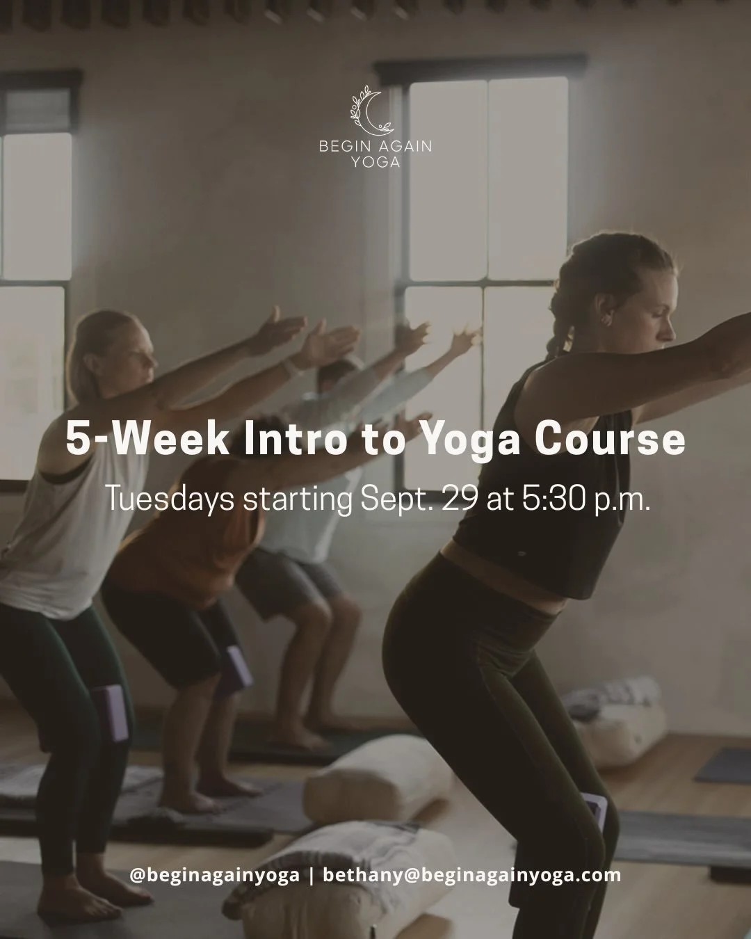 📣 New Intro to Yoga course starts in one week, in-person AND online. 

Have you felt a pull to try yoga or re-establish a practice? This course is designed for you and you&rsquo;re in the right place.