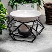 Black Geometric Wax Burner