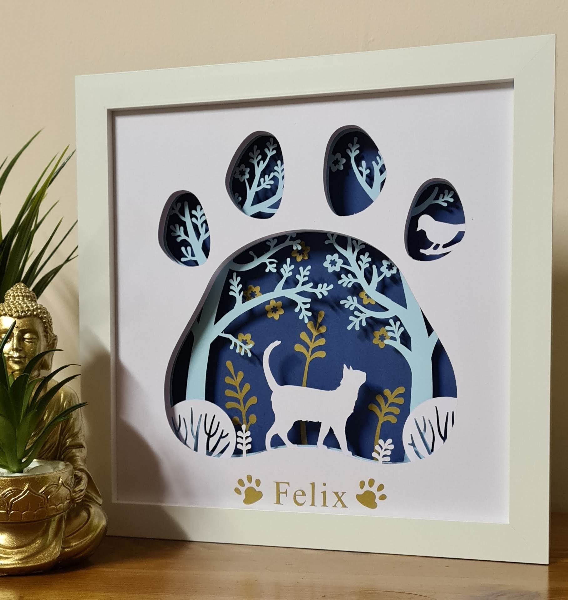 Cat Personalised Paw Frame