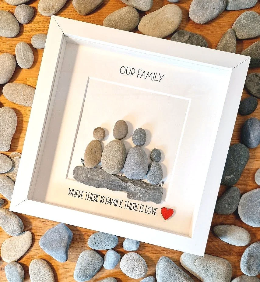 Our Family - Pebble Art Frame